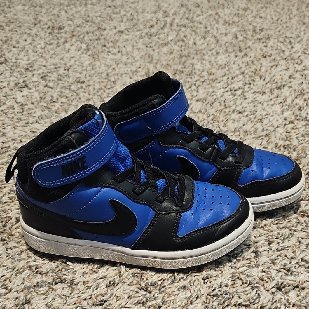 Nike Kids Black and Blue High-Top Sneakers Size 11c